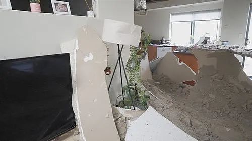 A mother and four children are homeless after their ceiling collapsed on a rainy and windy night.