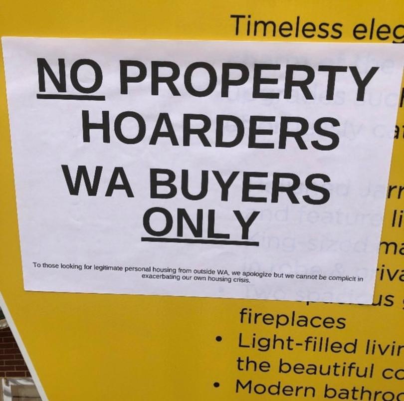 The mysterious sign was not authorised by the property agent selling the home or the owners.