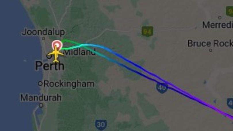 Flight data shows the plane barely made it over the Great Australian Bight before turning around, landing 30 minutes after takeoff.