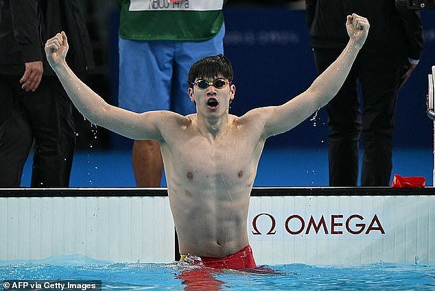 Pan smashed his own world record to take gold in the 100m freestyle final