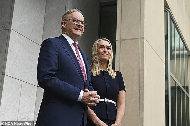 Whichever way you choose to interpret the slide in Labor's vote in Victoria at the state level, it will have implications for the Albanese government. Above, Mr Albanese and fiancée Jodie Haydon