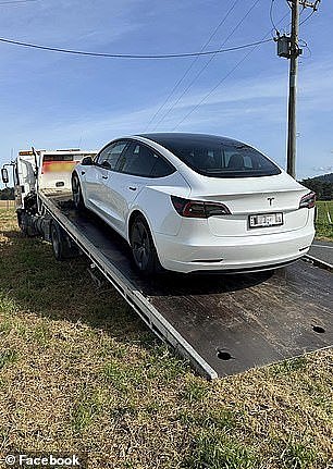 The Tesla driver suffered a flat tyre and her Model 3 EV was not equipped with a spare wheel