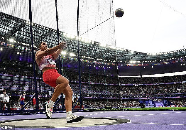 The Canadian triumphed in Paris on Sunday, winning gold in the men's hammer throw