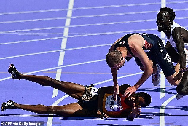 Several runners hit the deck on the final straight during the first heat and the shocking scenes prevented the Aussie from setting the time he's capable of