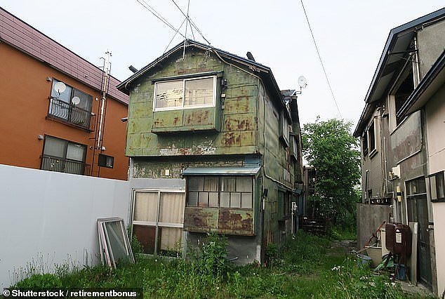 There are now an increasing amount of abandoned homes in Japan in cities and built-up areas, mainly due to the country's ageing population (pictured, akiya in Hokkaido Province)