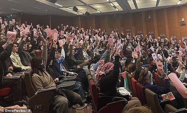 This photo showing Sydney university students almost universally voting not to condemn Hamas and its October 7 attacks has drawn international criticism