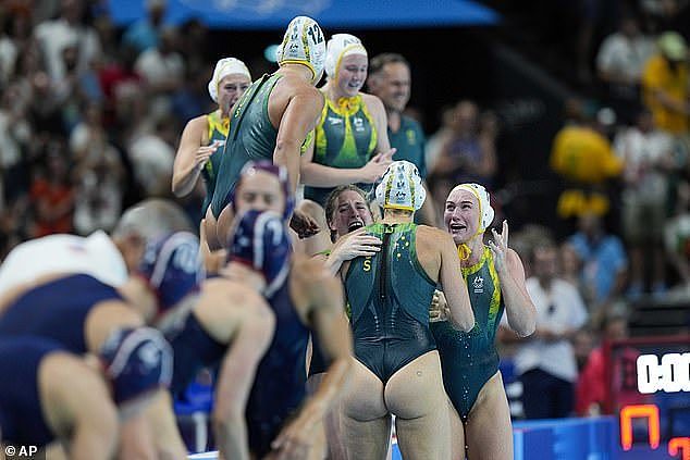 The Aussie women are known to wear swimsuits up to three sizes too small so the opposition can't tug at them in the water