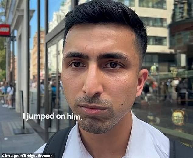 Security guard Abdullah, 29, helped to disarm the 11-year-old's alleged attacker after the man allegedly placed her in a headlock and stabbed her eight times at 11.30am on Monday