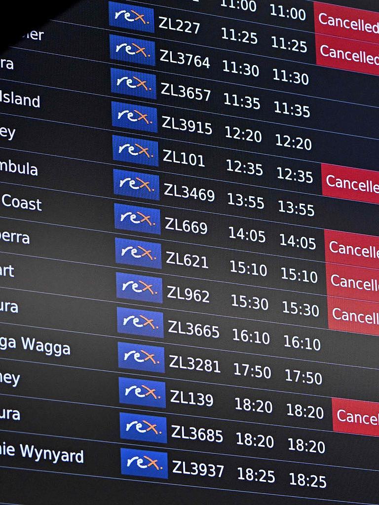 Many Rex flights were cancelled on the day the airline went into administration. Picture: William West / AFP