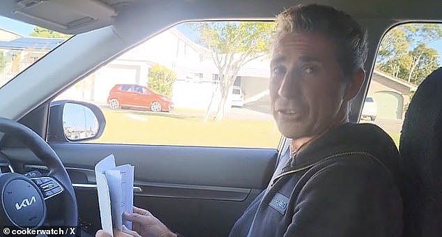 Footage has captured a bizarre encounter between Queensland Police officers and a sovereign citizen (pictured) who was stopped for driving an unregistered vehicle