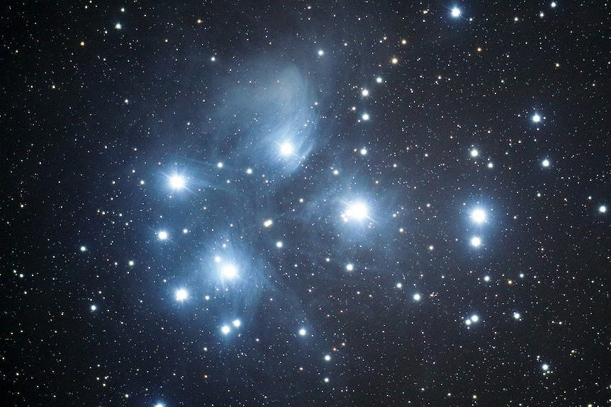 Close-up of the Pleiades