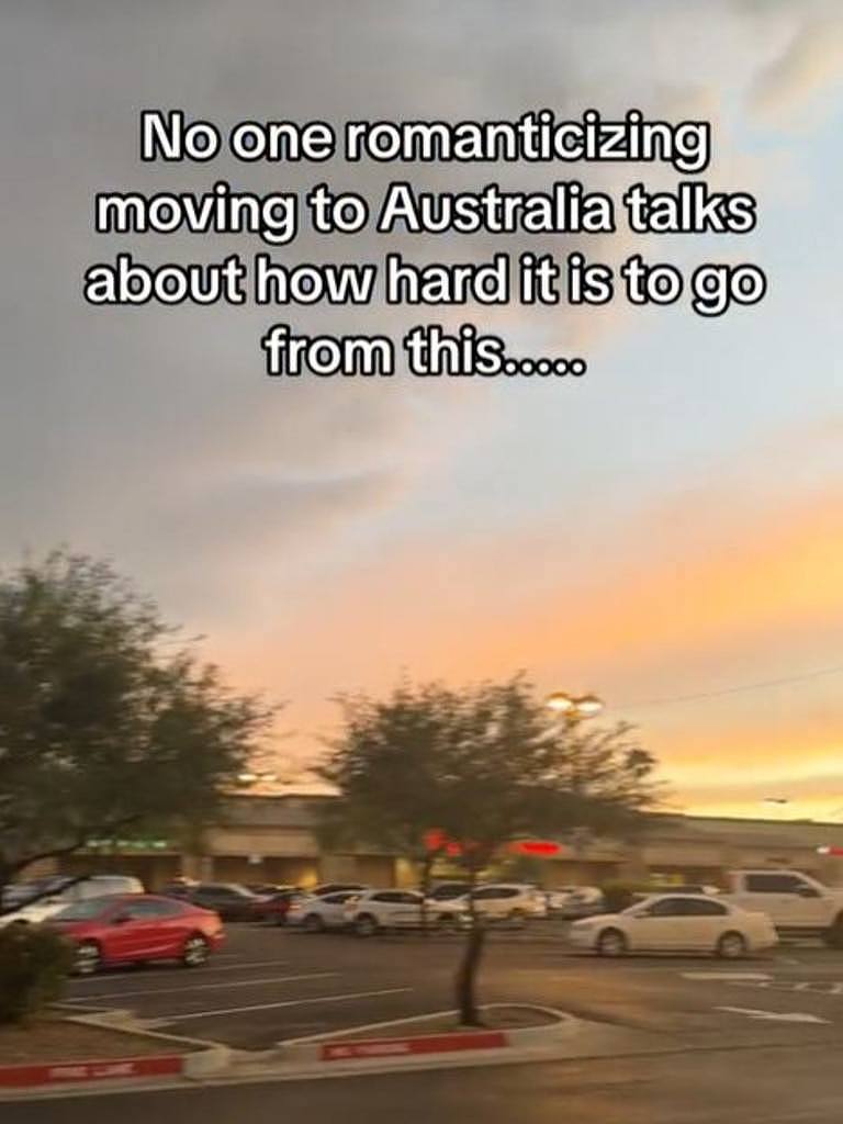 In the comments, Ms Ashley said she had “never seen” a nice sunset in Australia. Picture: TikTok