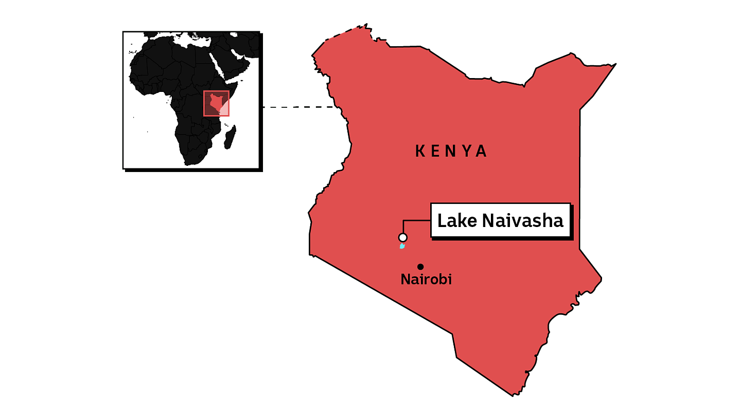 A map showing Kenya.