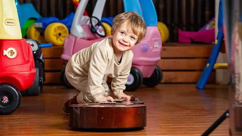 Kobe Thurlow, 2, at home in Connolly, Perth. 