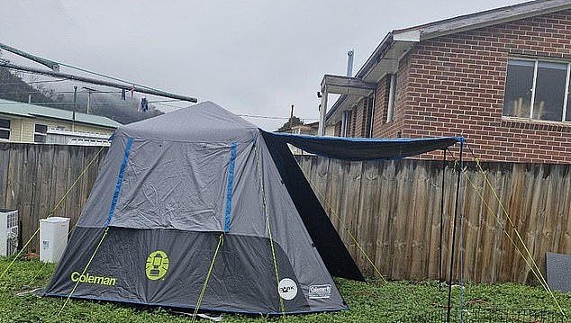 The ad for the $125-a-week tent rental in a Tasmanian man's backyard (pictured) came under fire, but the man defended his actions - saying he wanted to help someone who was struggling