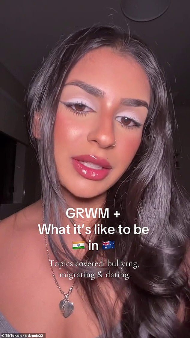 TikTok influencer Alexis Dennis said she had been picked on for being Indian since moving to Australia 16 years ago