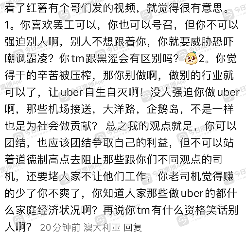 “真TMD丢中国人脸！”Uber司机全澳罢工，有华人“趁虚”狂接单！“跟老鼠有什么区别？”全悉尼仅3华人到场抗议（视频/图片） - 5