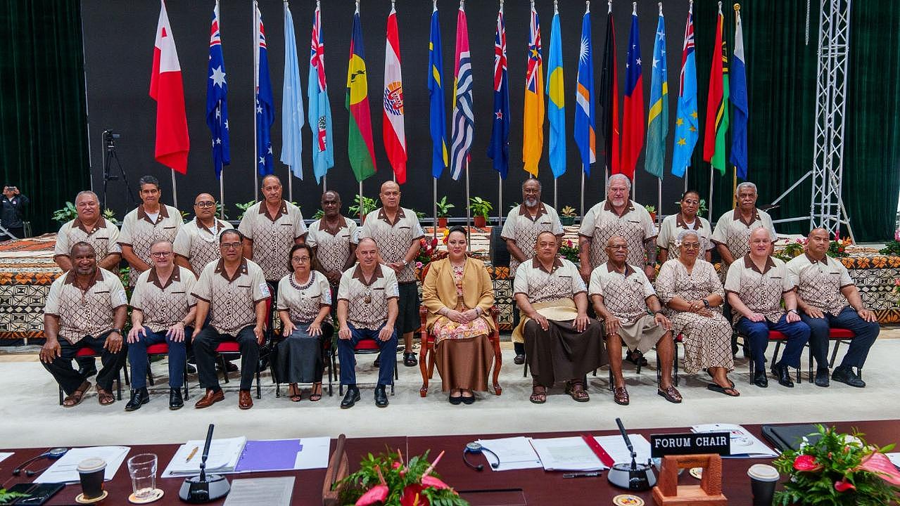 Prime Minister Anthony Albanese at the Pacific Islands Forum. Pacific leaders have endorsed an Australia-led regional policing initiative at the 53rd Pacific Islands Forum. Picture: X/ AlboPM