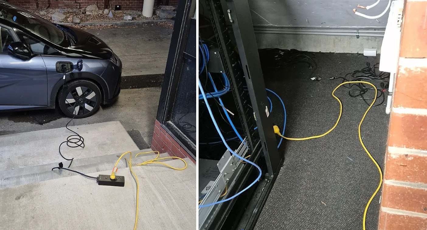 A BYD in Tasmania is seen powering a Hobart school's entire server room during a planned outage. 