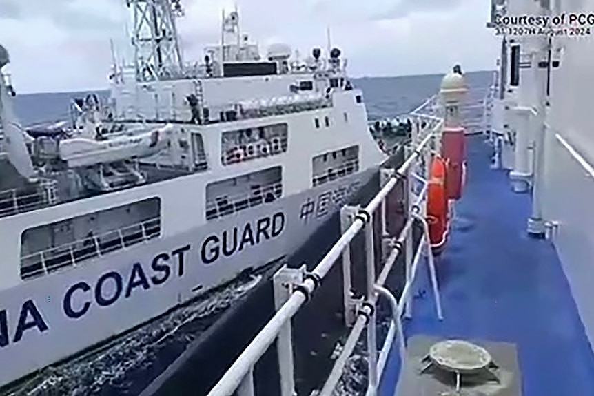 Two coast guard ships collide.