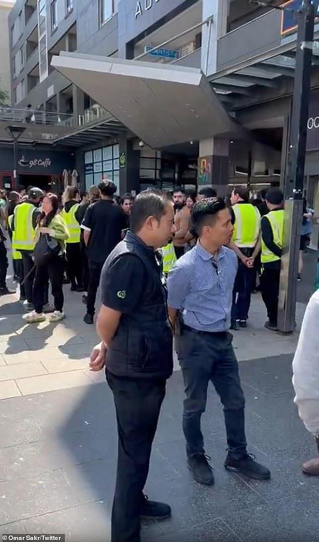 Shoppers were evacuated from Auburn Central shopping centre on Wednesday (pictured)