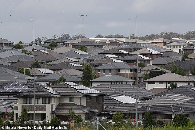 A former Treasury economist has described Australia's wealth as fake because it's built on unaffordable housing (pictured are homes at Oran Park in Sydney's outer south west)