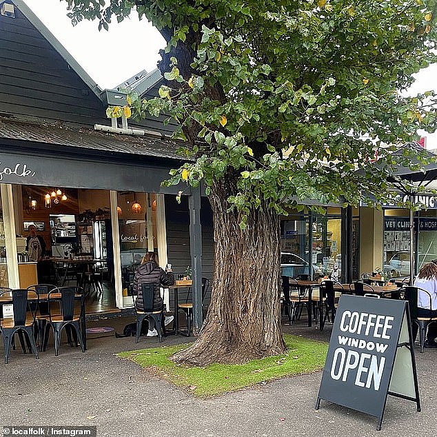 The cafe used its 'coffee window' to serve customers who can't or don't have time to enter