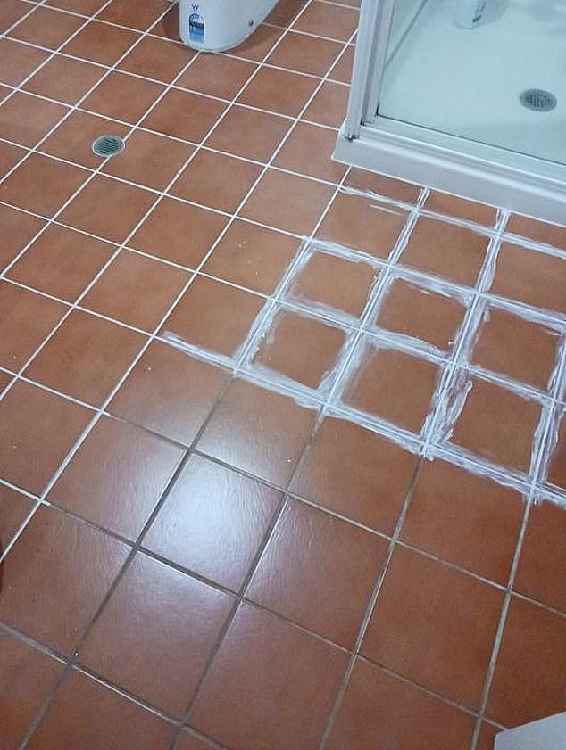 In order to use the product, you simply have to lightly smear it onto your grout, let it sit for 30 minutes, and then rub it off with a damp cloth