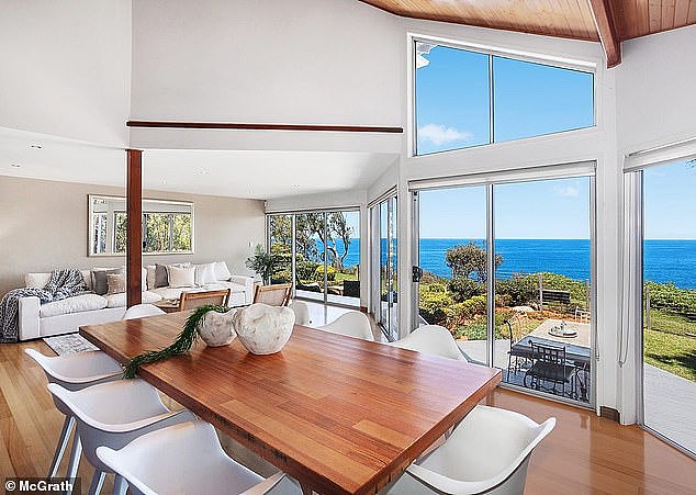 The house boasts ocean views from nearly every room