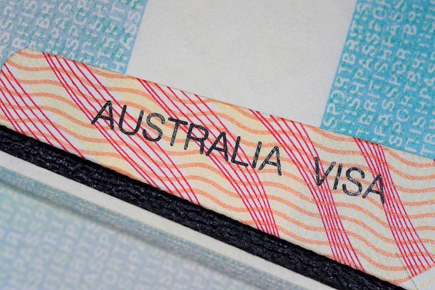 Australian visa in a passport