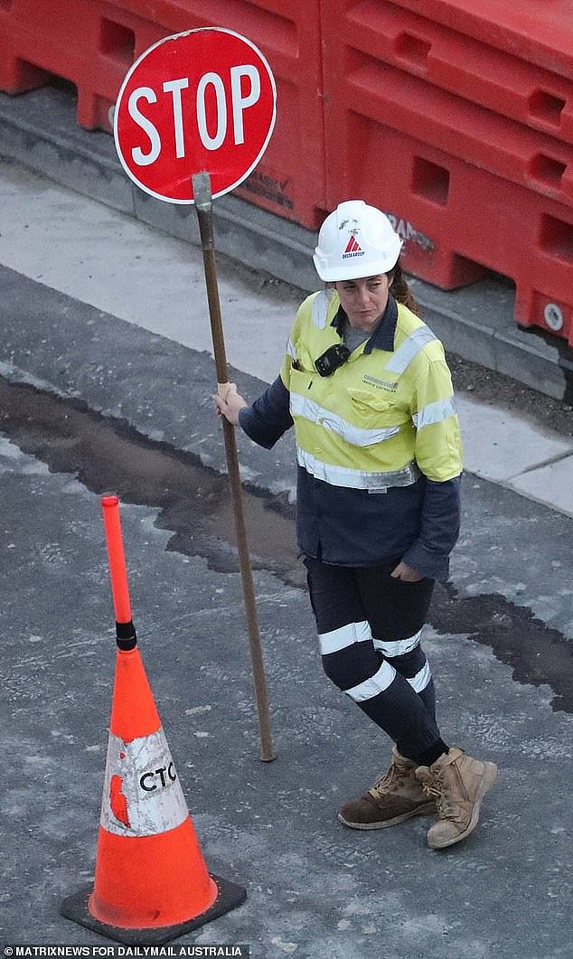 Traffic controllers on Victoria's Big Build road and rail projects are earning $200K salaries under pay deals struck by the CFMEU (file image)