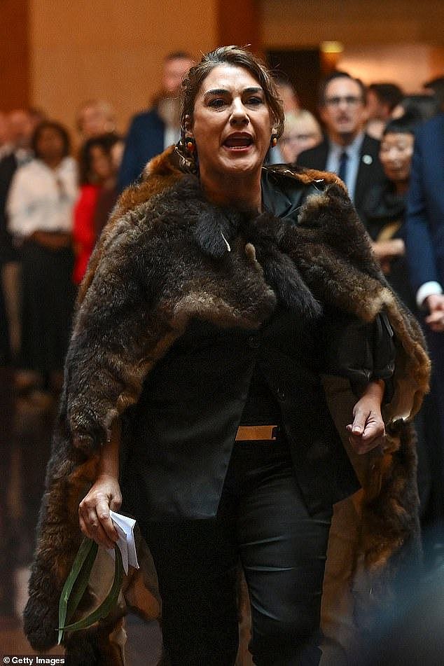 Senator Lidia Thorpe (pictured) heckles King Charles III during the ceremonial welcome and Parliamentary reception at the Australian Parliament House on October 21, 2024, in Canberra