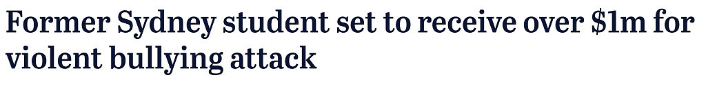 悉尼中学生校外遭10多名同学霸凌，有望获赔$120万！学校被指严重失职（组图） - 1