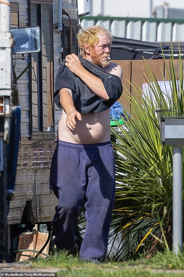 Jamie McCulloch is pictured in Devonport on Thursday. He lives in a caravan with his brother's wife