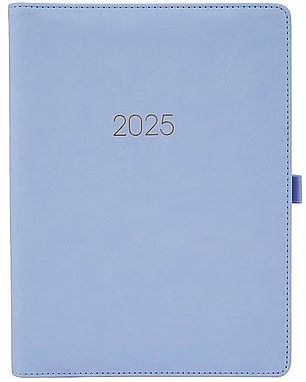 The $12 2025 Weekly/Monthly Diary comes in an on-trend light blue hue