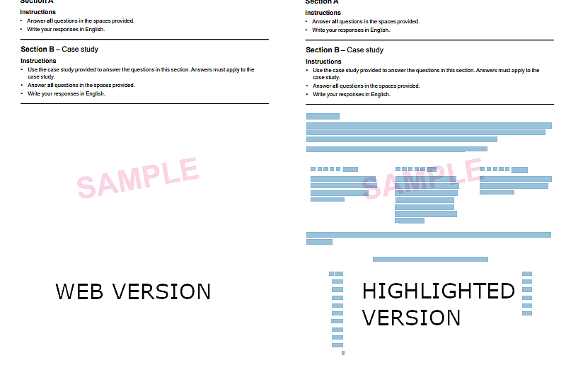 A compsoite image of two exams