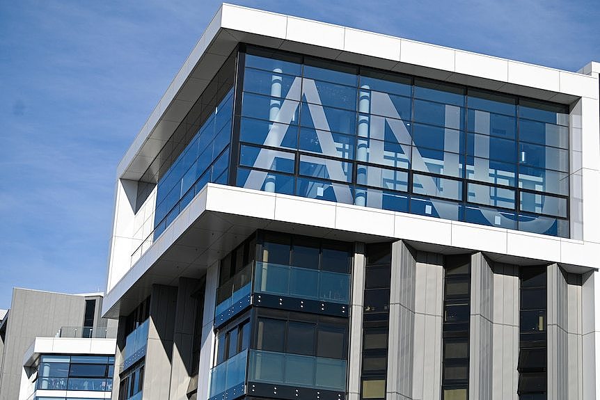 An exterior shot of an ANU building. 