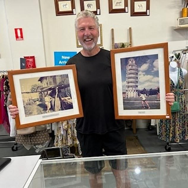 The two pictures were snapped in Italy when he and his wife were backpacking a year before they got married but were misplaced while they were moving house