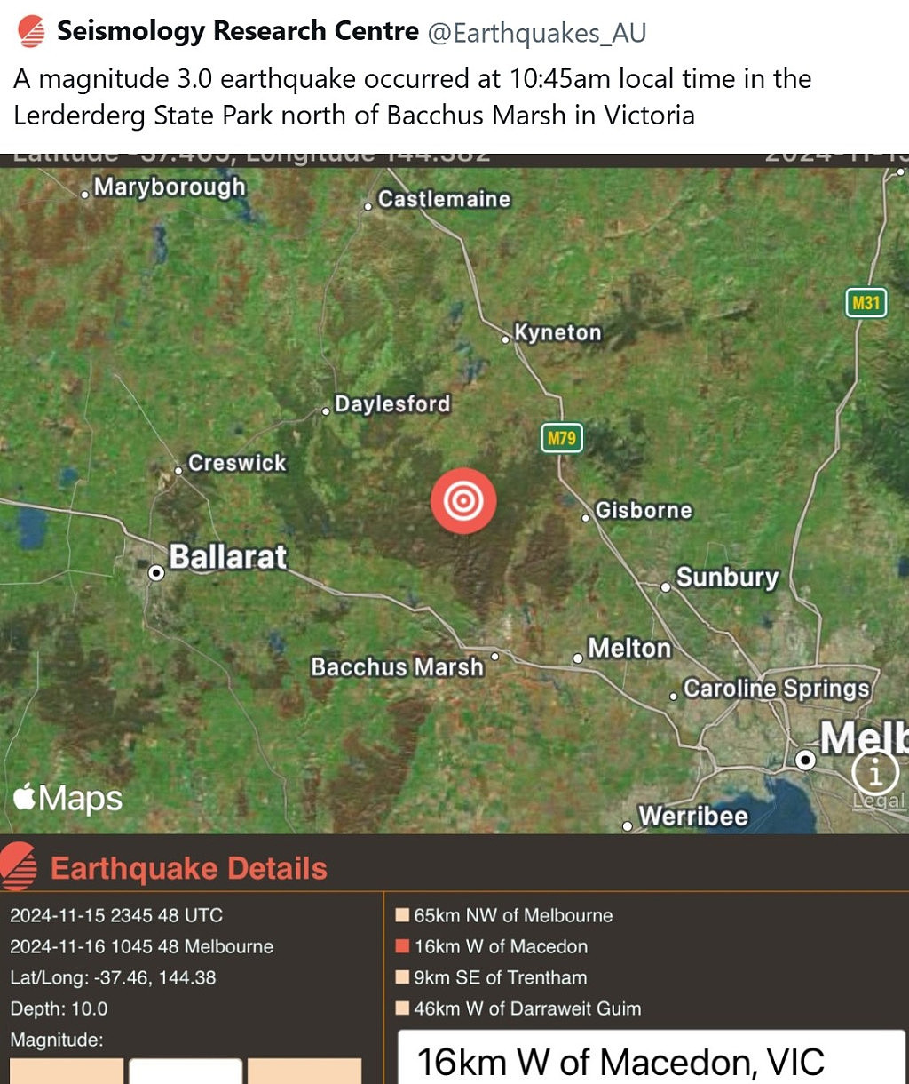 突发！墨尔本西北部发生3级地震，多地民众有震感（组图） - 2