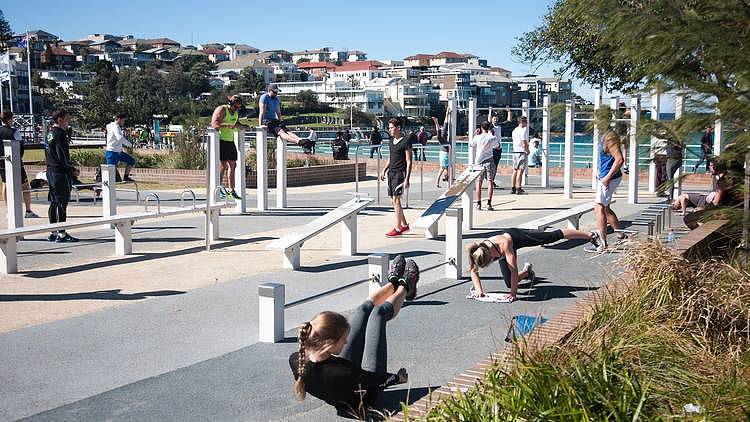 Sweat it out at an outdoor gym