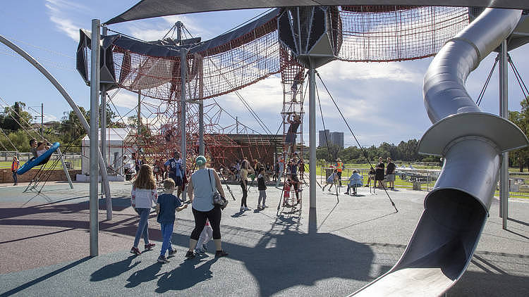 Let the kids roam wild at Casula Parklands Playground