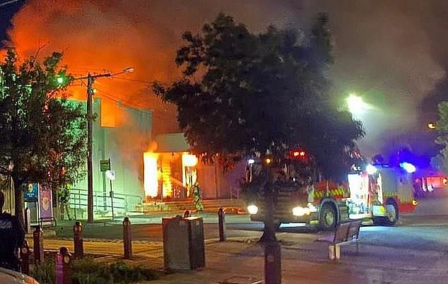 The fire was reportedly started by two men who threw Molotov cocktails into the synagogue, causing widespread damage and injuring two