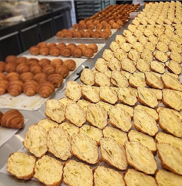 A surprise second Lune location is also open inside the Martin Place metro station - with Sydneysiders already braving the stormy weather to get a taste of the croissant