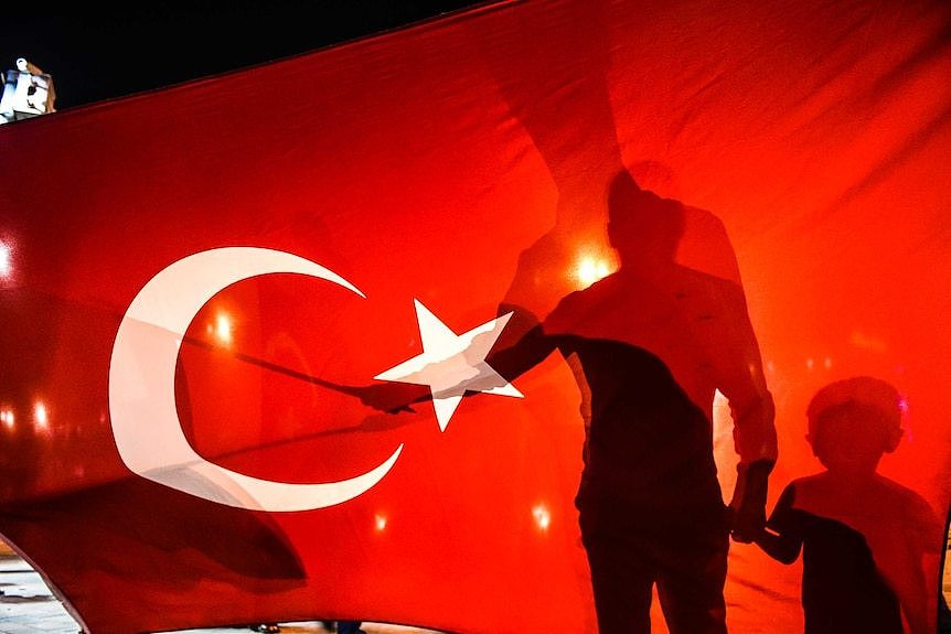 Pro-Erdogan supporters gather at Taksim square in Istanbul