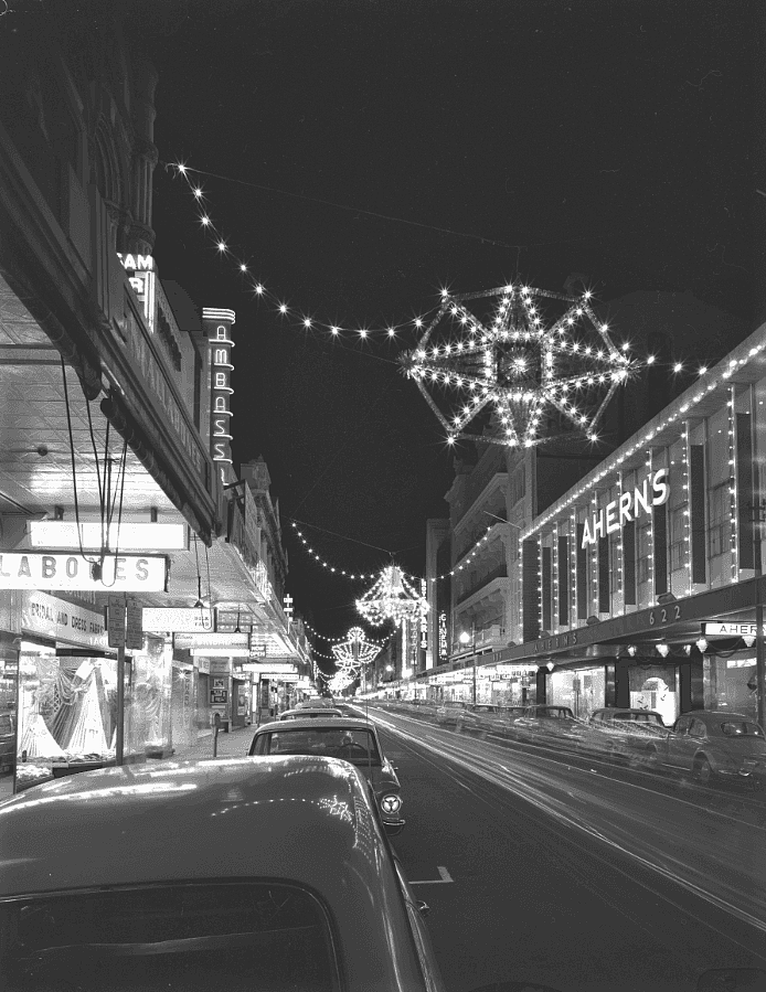 Perth Vintage Christmas Decorations, Hay Street, 1966