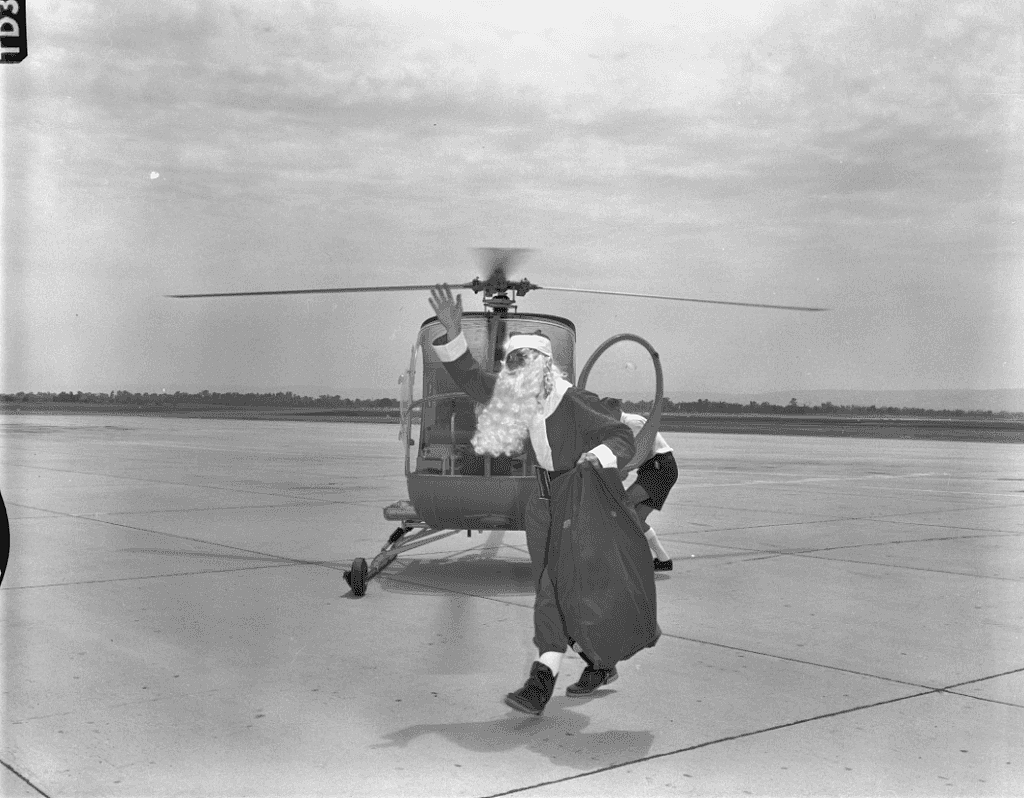 Perth Vintage Christmas, Helicopter Santa 1966