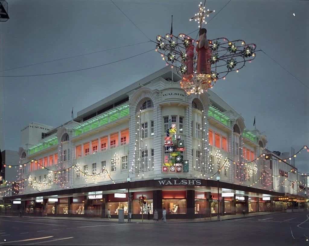 Perth Vintage Christmas Decorations, William Street, Hay Street, 1971