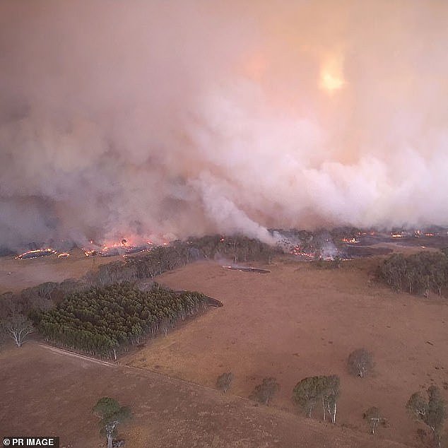 The bushfire has been burning since the weekend but has failed to be contained