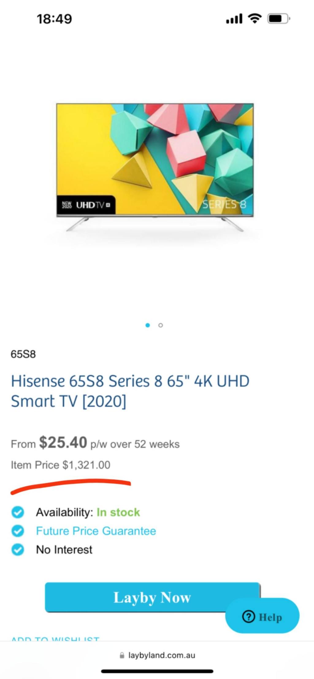 海信65寸智能4K电视支架