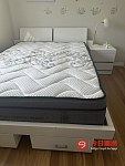 Queen bed mattress bedside and tallboy